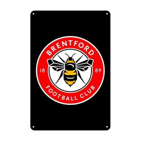 Fc-brentford Black Metal Poster Wall Art Decor Sign