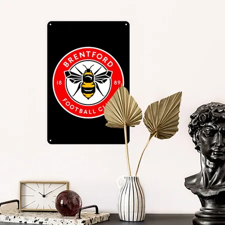Fc-brentford Black Metal Poster Wall Art Decor Sign