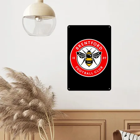 Fc-brentford Black Metal Poster Wall Art Decor Sign