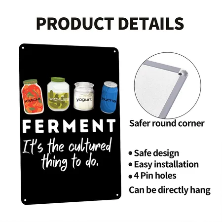 FERMENT. It's The Cultured Thing To Do Black Metal Poster Wall Art Decor Sign