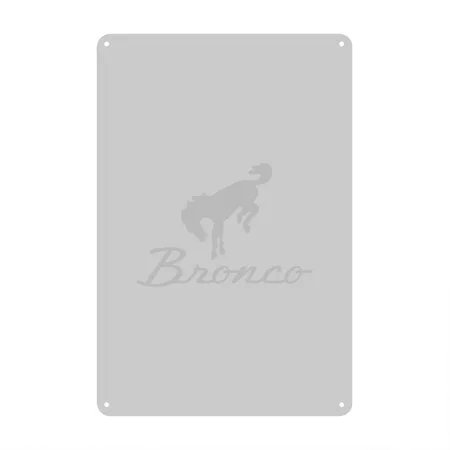 Ford Bronco Gray Logo Gift Tee Heather Gray Metal Poster Wall Art Decor Sign