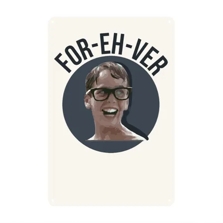 Forever The Sandlot Natural White Metal Poster Wall Art Decor Sign