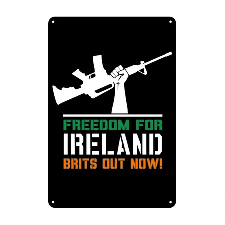 Freedom For Ireland! Black Metal Poster Wall Art Decor Sign