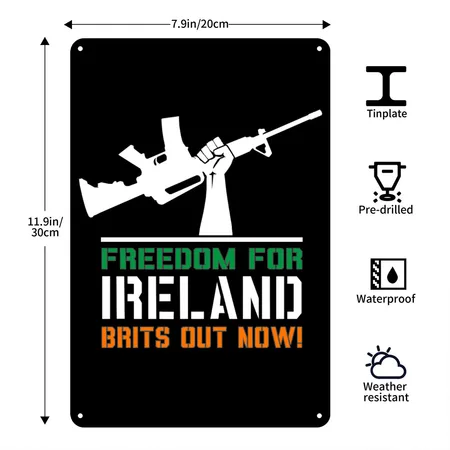 Freedom For Ireland! Black Metal Poster Wall Art Decor Sign