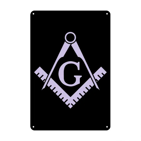 Freemason Classic Emblem Black Metal Poster Wall Art Decor Sign