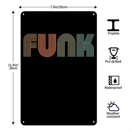 Funk Darker 01 Black Metal Poster Wall Art Decor Sign