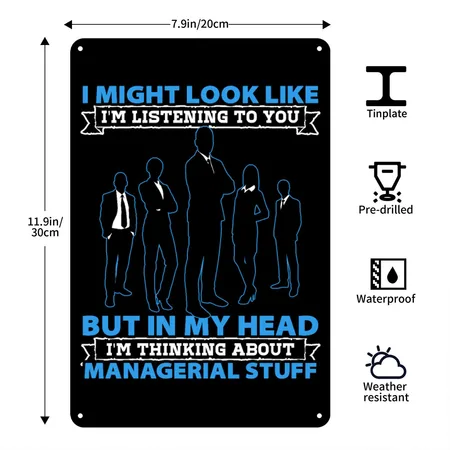 Funny Business Management Regional Manager Gifts Black Metal Poster Wall Art Decor Sign