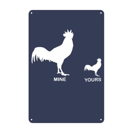 Funny Dirty Chicken Tee Rude Offensive 70s Navy Metal Poster Wall Art Decor Sign