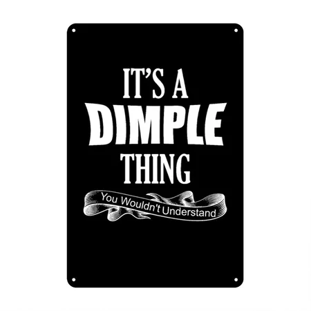 Funny One Dimple Product Black Metal Poster Wall Art Decor Sign