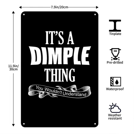 Funny One Dimple Product Black Metal Poster Wall Art Decor Sign