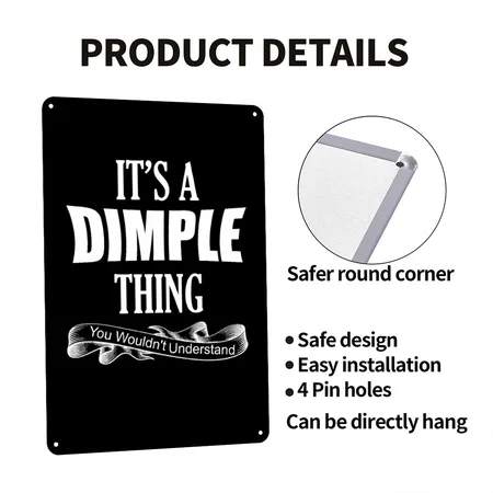 Funny One Dimple Product Black Metal Poster Wall Art Decor Sign