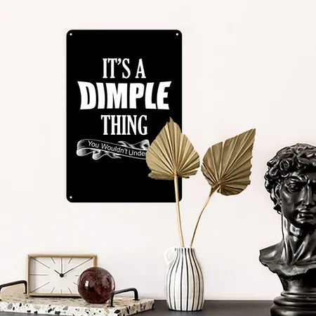 Funny One Dimple Product Black Metal Poster Wall Art Decor Sign