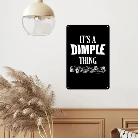 Funny One Dimple Product Black Metal Poster Wall Art Decor Sign