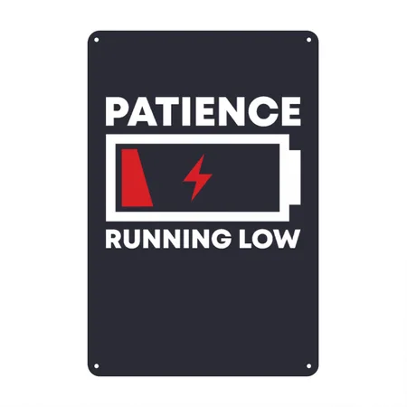 Funny Patience Running Low Marathon Runner Gifts Navy Metal Poster Wall Art Decor Sign