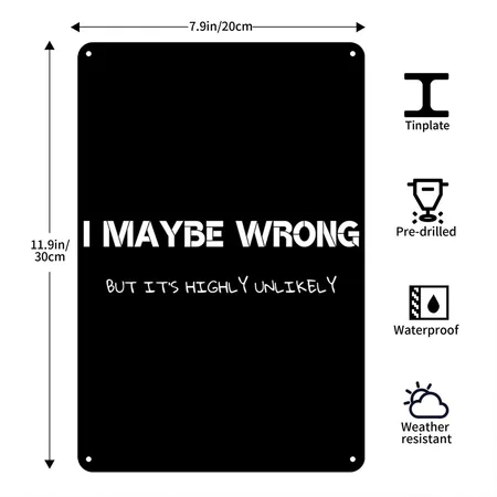 Funny Quotes Black Metal Poster Wall Art Decor Sign