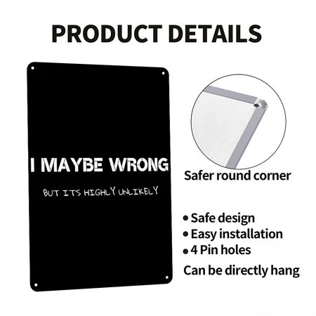 Funny Quotes Black Metal Poster Wall Art Decor Sign