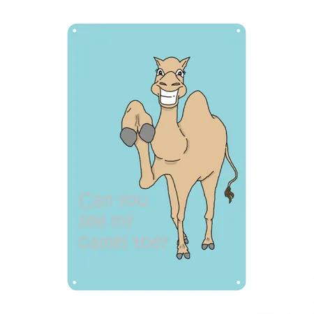 Funny Saying Camel Toe Gift Blue Lagoon Metal Poster Wall Art Decor Sign