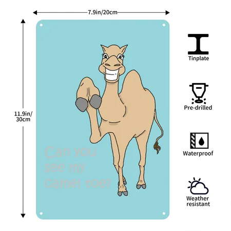 Funny Saying Camel Toe Gift Blue Lagoon Metal Poster Wall Art Decor Sign