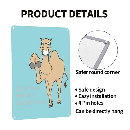 Funny Saying Camel Toe Gift Blue Lagoon Metal Poster Wall Art Decor Sign