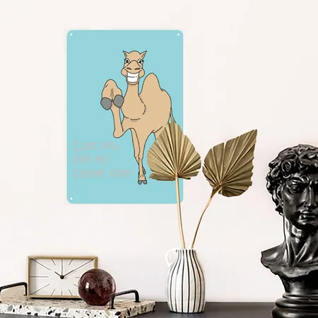 Funny Saying Camel Toe Gift Blue Lagoon Metal Poster Wall Art Decor Sign