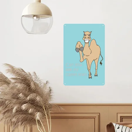 Funny Saying Camel Toe Gift Blue Lagoon Metal Poster Wall Art Decor Sign