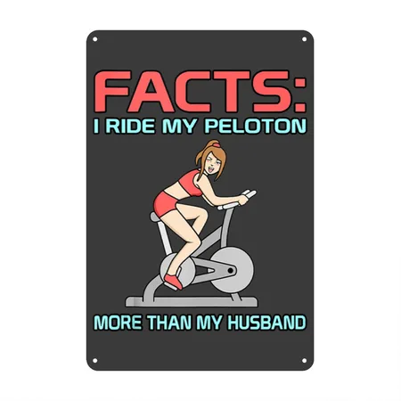 Funny Spin Class Sports Apparel Spin Instructor Ri Heather Black Metal Poster Wall Art Decor Sign