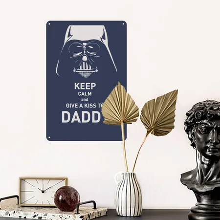 Funny Star Wars Darth Vader Father's Day Gift Navy Metal Poster Wall Art Decor Sign