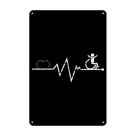 Funny Wheelchair Quote Black Metal Poster Wall Art Decor Sign