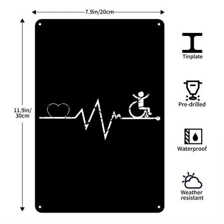 Funny Wheelchair Quote Black Metal Poster Wall Art Decor Sign