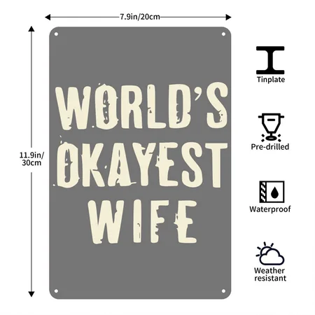 Funny Wife Shirt, Gift For Wife Wifey Charcoal Metal Poster Wall Art Decor Sign