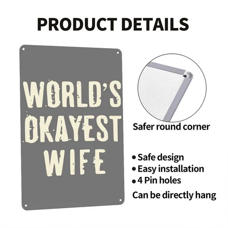 Funny Wife Shirt, Gift For Wife Wifey Charcoal Metal Poster Wall Art Decor Sign