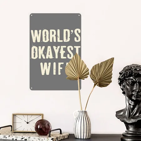 Funny Wife Shirt, Gift For Wife Wifey Charcoal Metal Poster Wall Art Decor Sign