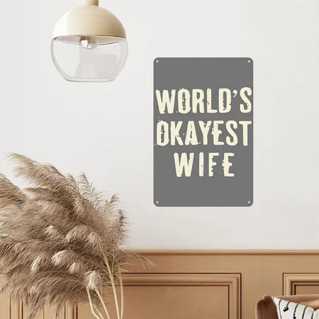 Funny Wife Shirt, Gift For Wife Wifey Charcoal Metal Poster Wall Art Decor Sign