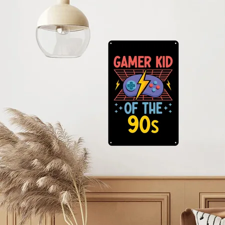 Game Console Gamer Video Game PC Gaming Controller Black Metal Poster Wall Art Decor Sign