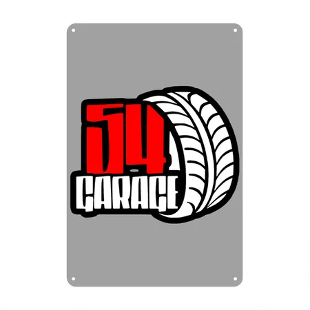 Garage54 Heather Gray/black Metal Poster Wall Art Decor Sign