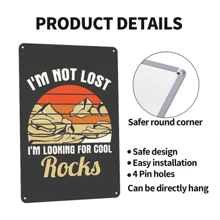 Geologist Collector Rock Heather Black Metal Poster Wall Art Decor Sign