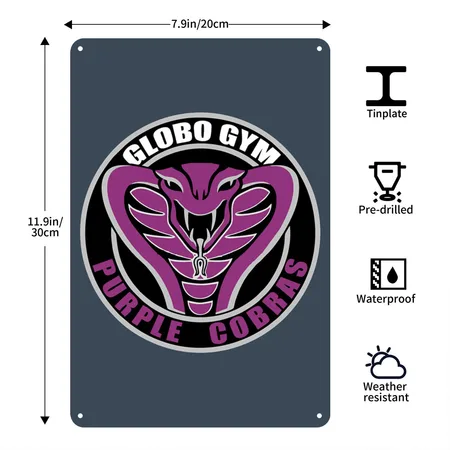 Globo GYM Heather Denim Metal Poster Wall Art Decor Sign