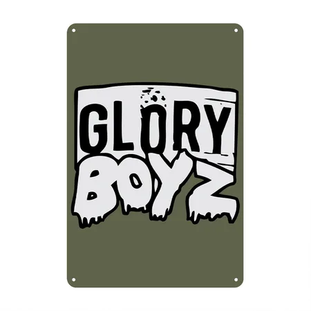Glory Boyz GBE Logo Green Camo Metal Poster Wall Art Decor Sign