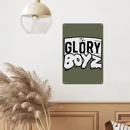 Glory Boyz GBE Logo Green Camo Metal Poster Wall Art Decor Sign