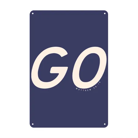 Go Dark Graphic Tee Heather Indigo Metal Poster Wall Art Decor Sign