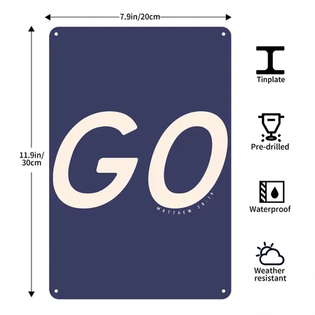 Go Dark Graphic Tee Heather Indigo Metal Poster Wall Art Decor Sign