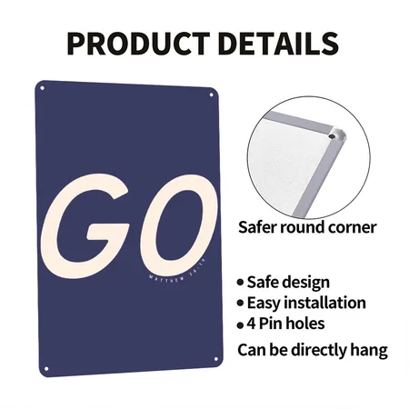 Go Dark Graphic Tee Heather Indigo Metal Poster Wall Art Decor Sign