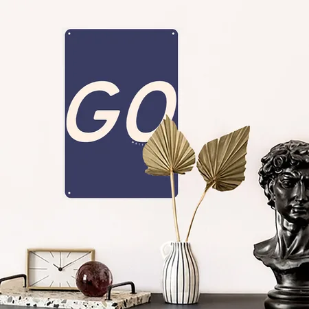 Go Dark Graphic Tee Heather Indigo Metal Poster Wall Art Decor Sign