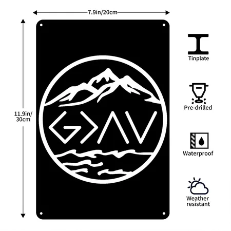 God Is Greater Than Highs And Lows Viking Black Metal Poster Wall Art Decor Sign