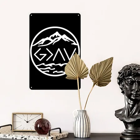 God Is Greater Than Highs And Lows Viking Black Metal Poster Wall Art Decor Sign