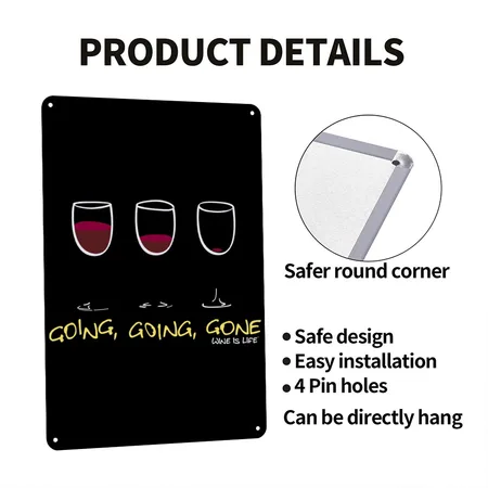 Going Gone Black Metal Poster Wall Art Decor Sign