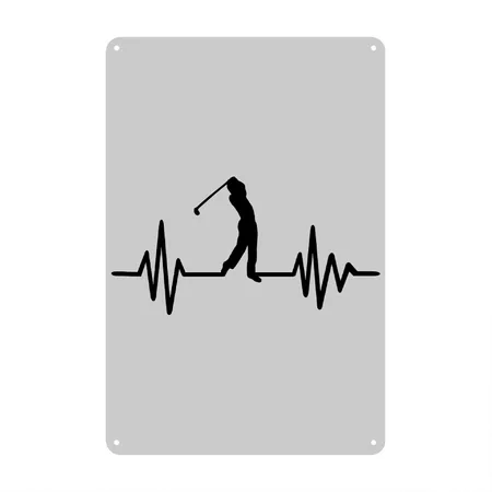 Golf Heather Gray Metal Poster Wall Art Decor Sign