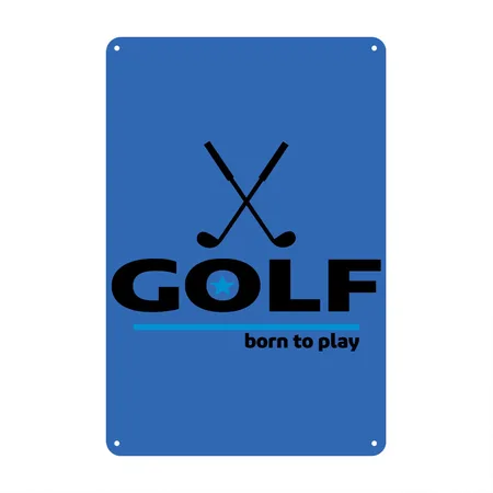 Golf Royal Blue Metal Poster Wall Art Decor Sign