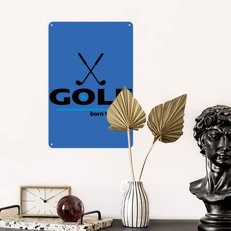 Golf Royal Blue Metal Poster Wall Art Decor Sign