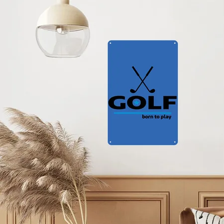 Golf Royal Blue Metal Poster Wall Art Decor Sign